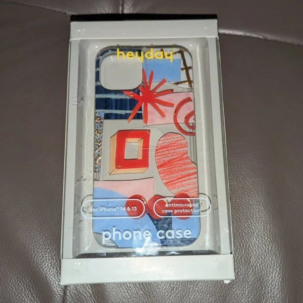 *3 FOR $9* NEW Apple iPhone 14 & 13 Case heyday Aliyah Salmon Clear abstract NIB